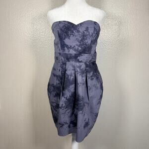 Roxy Juniors Gray Blue Tie-Dye Strapless Sweetheart Mini Dress Sz 9 Fairygrunge